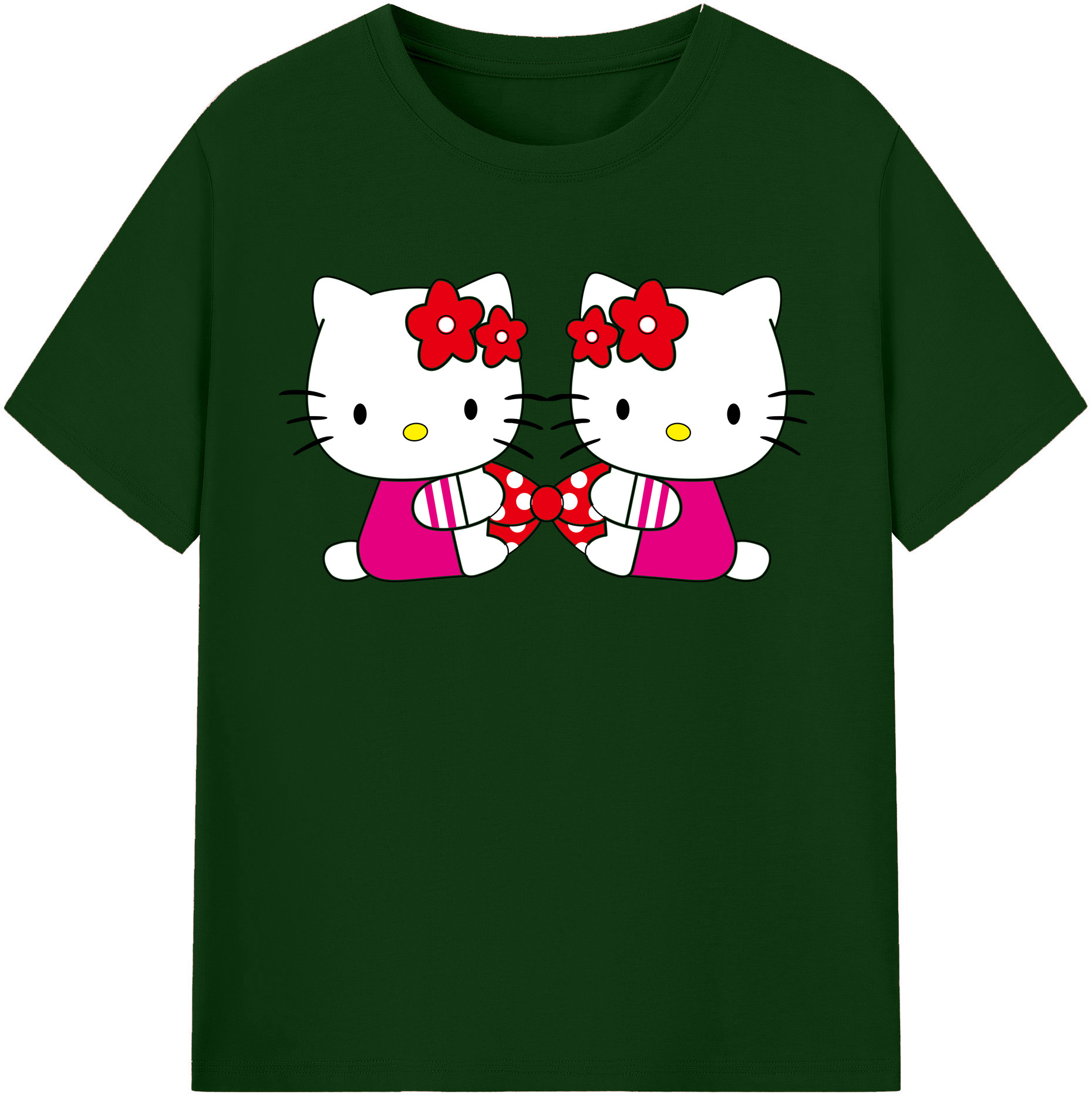 （画像用） Hello Kitty ハローキティ 綿100％半袖Tシャツ（フロントプリント）